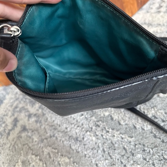 COACH Park Swingpack Purse Black Pebbled Leather Crossbody Turn Lock F - Picture 9 of 12